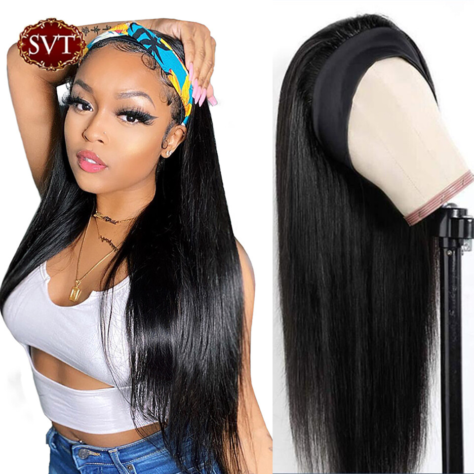 SVT Straight Headband Wig Glueless Human Hair Wigs For Black Women