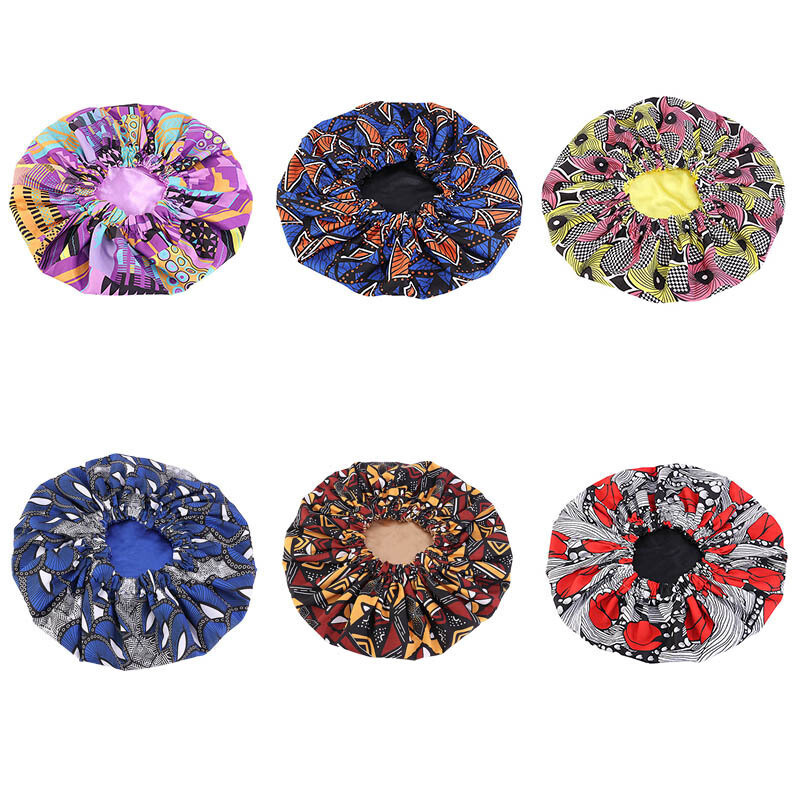 Wide Band Satin Bonnet Night Sleep Cap Sleeping Head Cover Comfortable