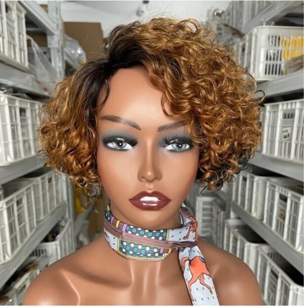 Machine Made No Lace 100% Human Hair Wigs 250% Density