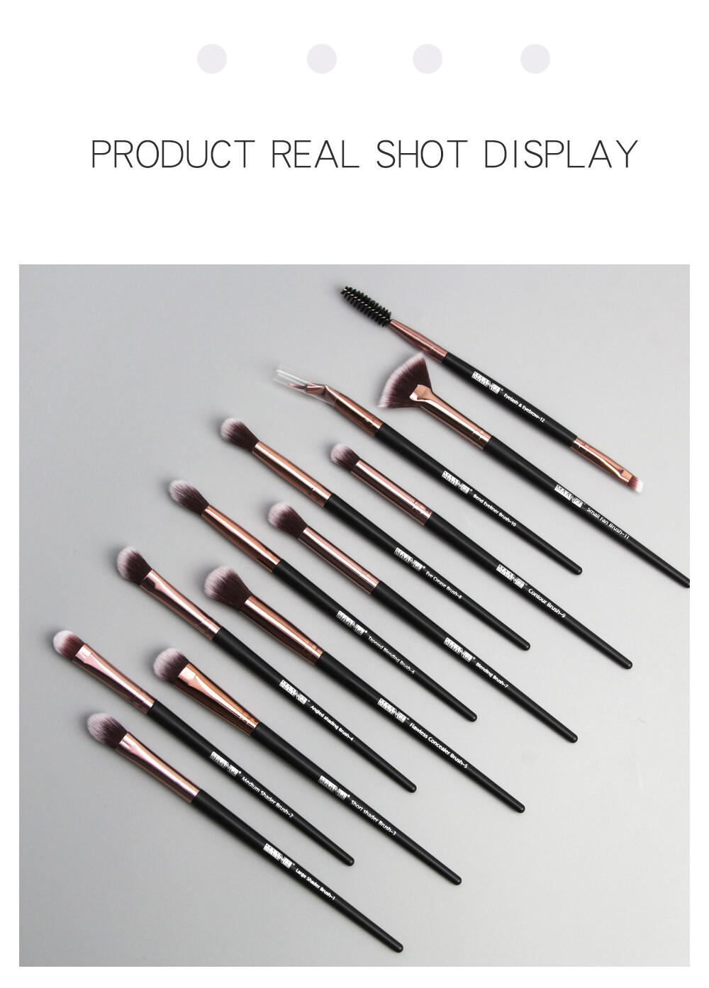 MAANGE 12pcs Makeup Brushes Luxury Cosmetic Brush Professional Eye Soft Makeup Brush Set
