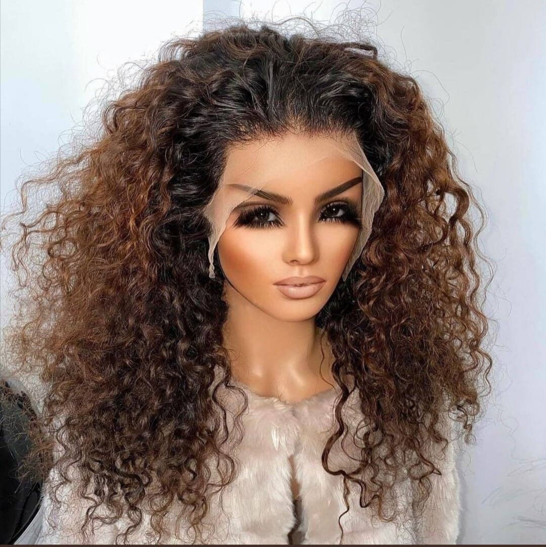 10A Remy Raw 1B 30 Ombre Kinky Curly 13X4 13X1 T Part Lace Front Pelucas Rubiashuman Hair Wigs
