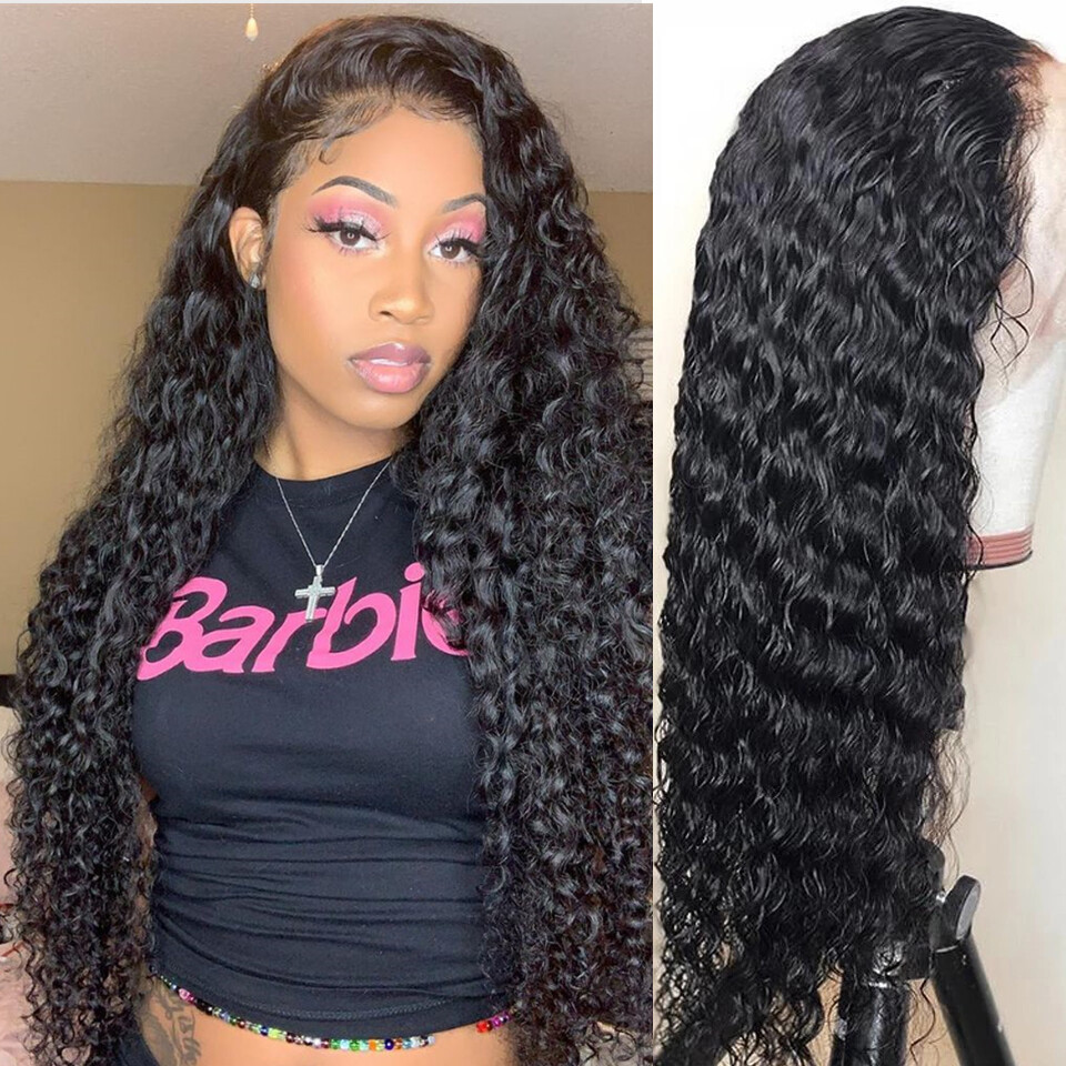 Pre plucked loose deep wave 4x4 5x5 glueless closure wig 100% natural raw peruvian human hair lace wigs