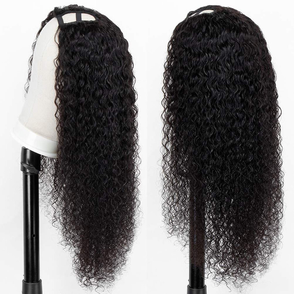 Deep Wave Curly U Part Wig 100% Virgin Human Hair Wig