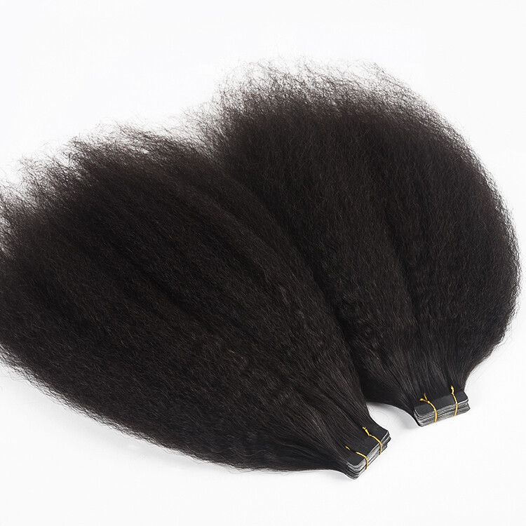 New design virgin invisible tape hair kinky straight natural 10A tape in hair extensions human
