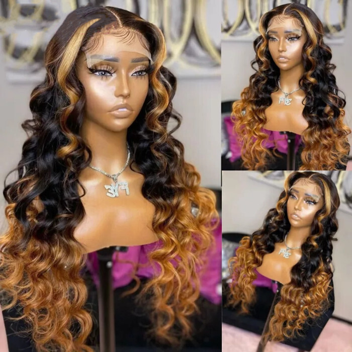 Lace Frontal Remy Glue less Wig Ombre Pre-plucked Cuticle Aligned Human Hair Wigs