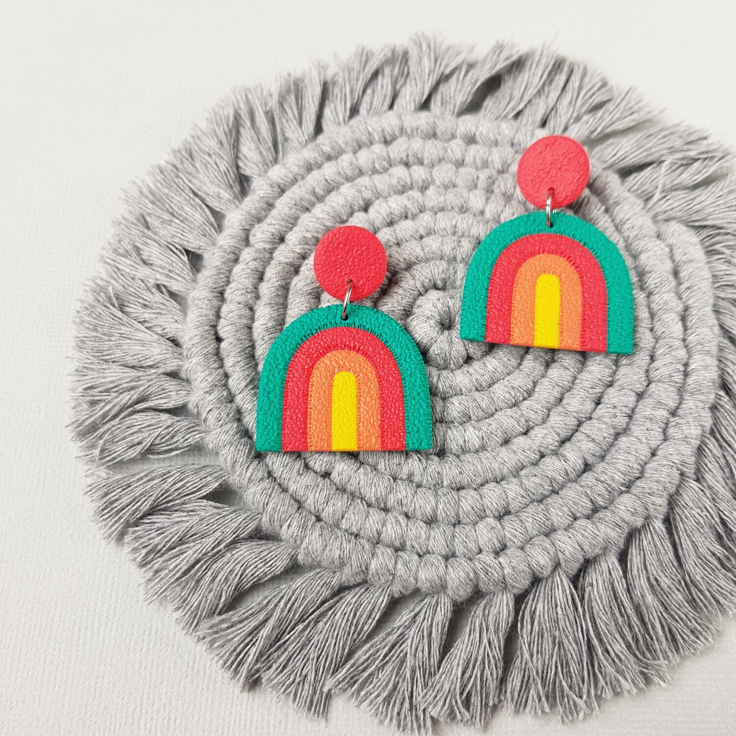 Green Rainbow Earrings