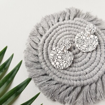 White statement earrings