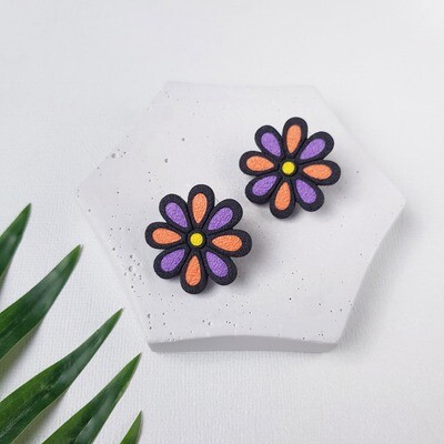 Colorful flower earrings