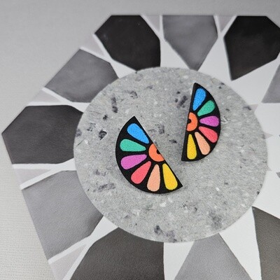 Rainbow Flower Earrings
