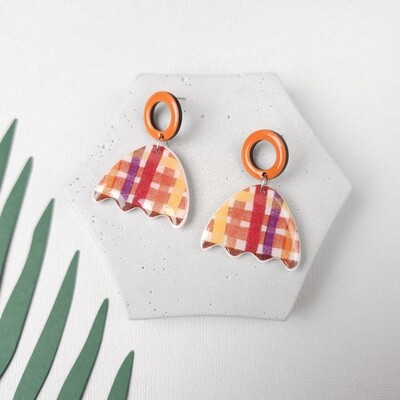 Cute plaid statement earrings