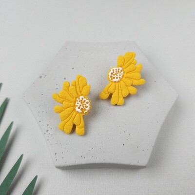 Yellow flower earrings