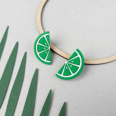 Lime Semicircle Studs