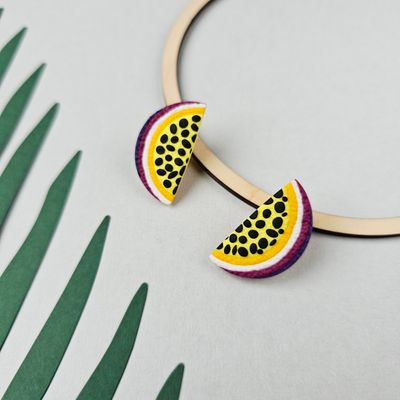 Semicircle Passion Fruit Earrings