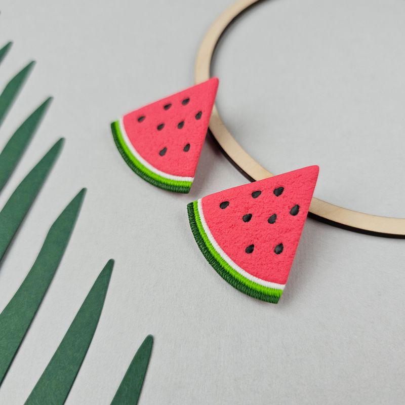 Triangle Watermelon Earrings