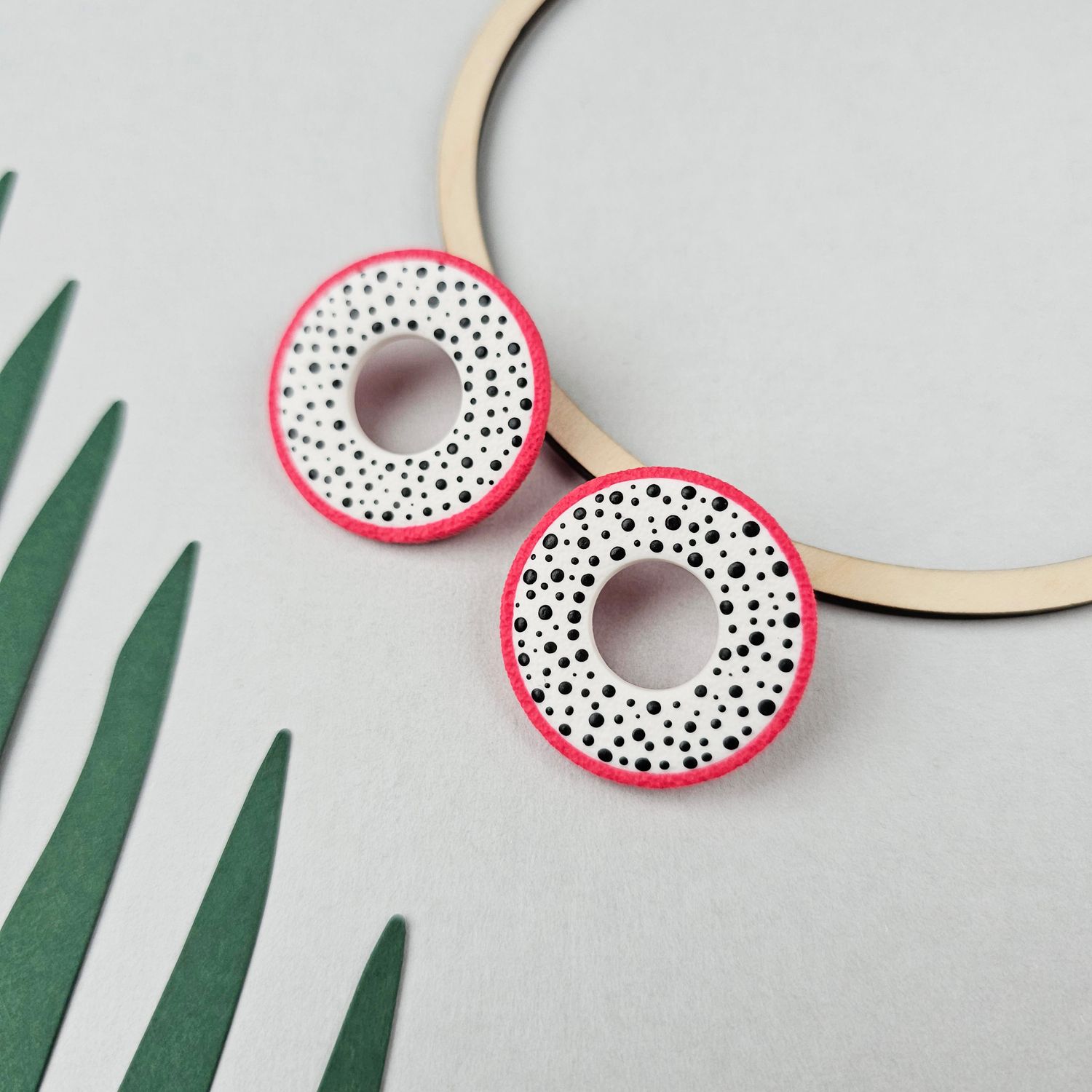 Dragon Fruit Hoop Earrings