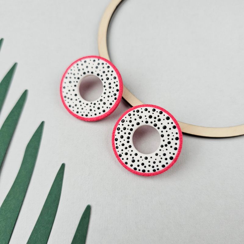 Dragon Fruit Hoop Earrings