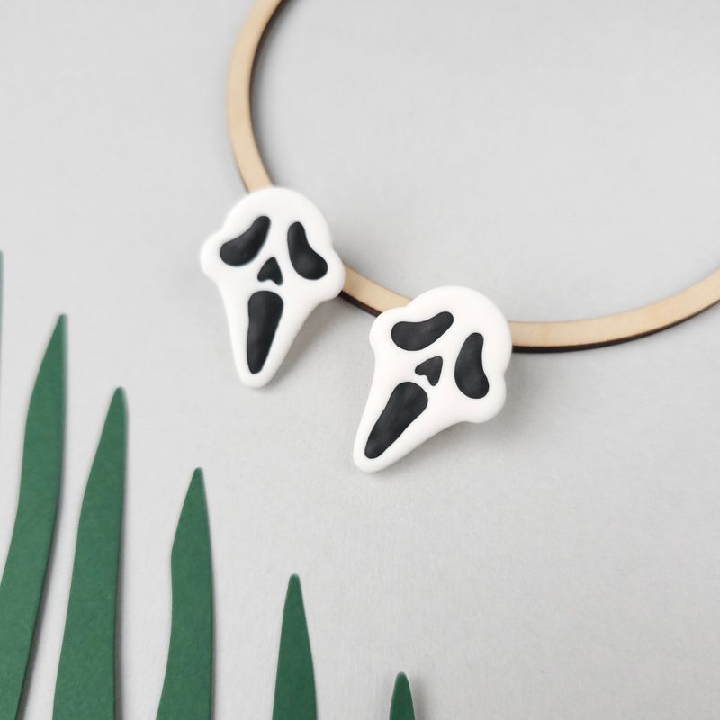 Scream Mask Halloween Earrings