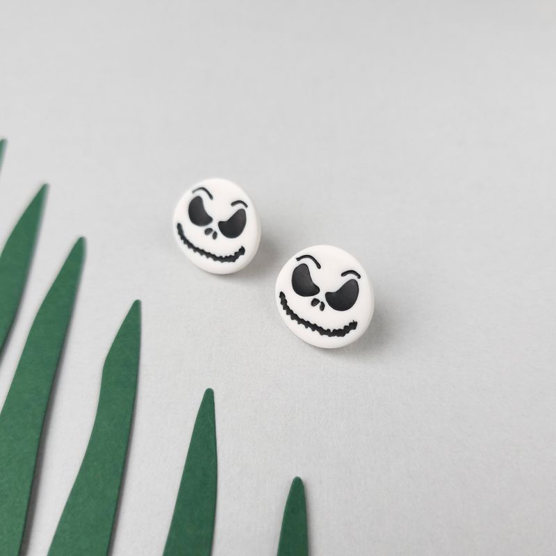 Small Jack Skellington Clay Halloween Earrings