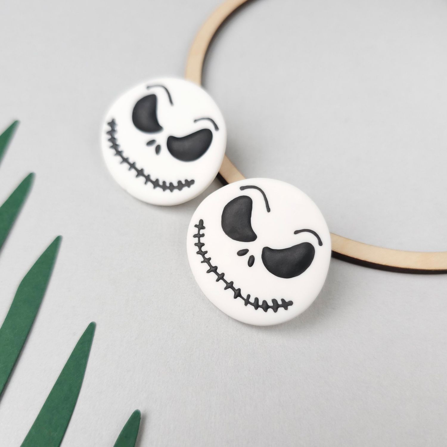 Jack Skellington Clay Halloween Earrings
