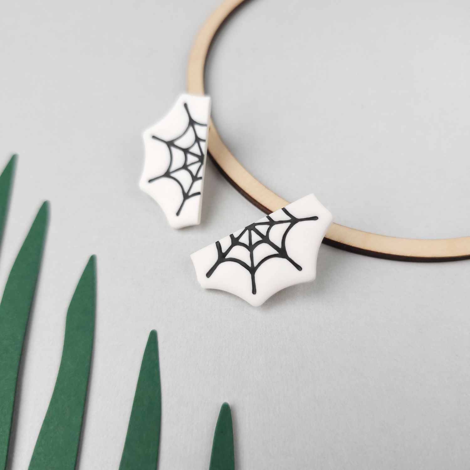 Spider Web Halloween Earrings