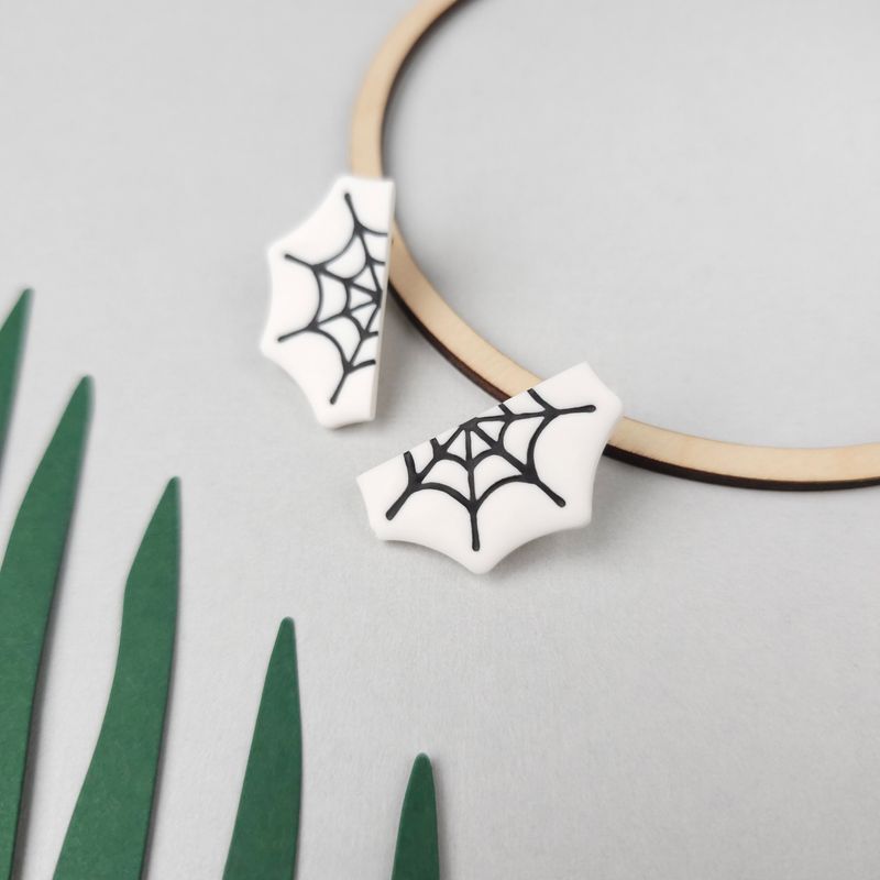 Spider Web Halloween Earrings