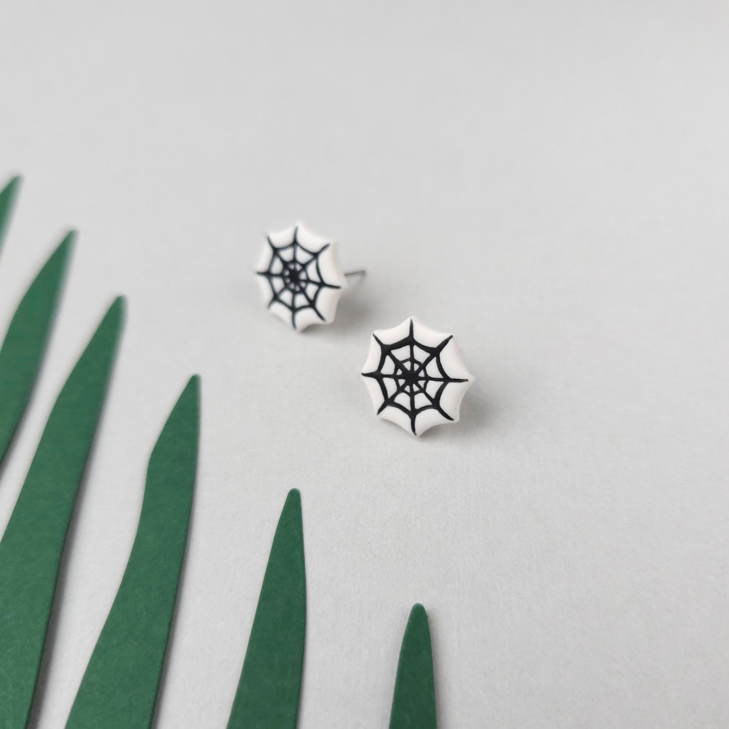 Spider Web Halloween Earrings