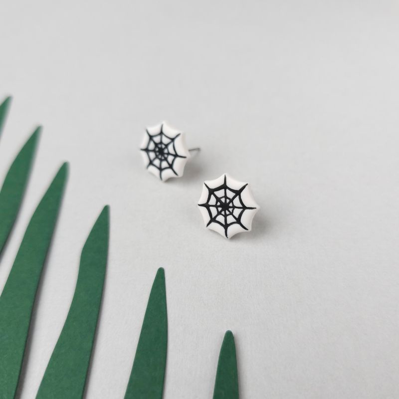Spider Web Halloween Earrings