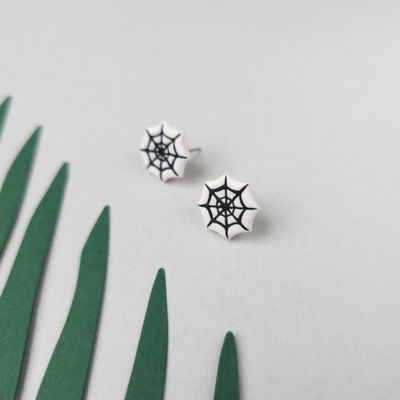 Spider Web Halloween Earrings