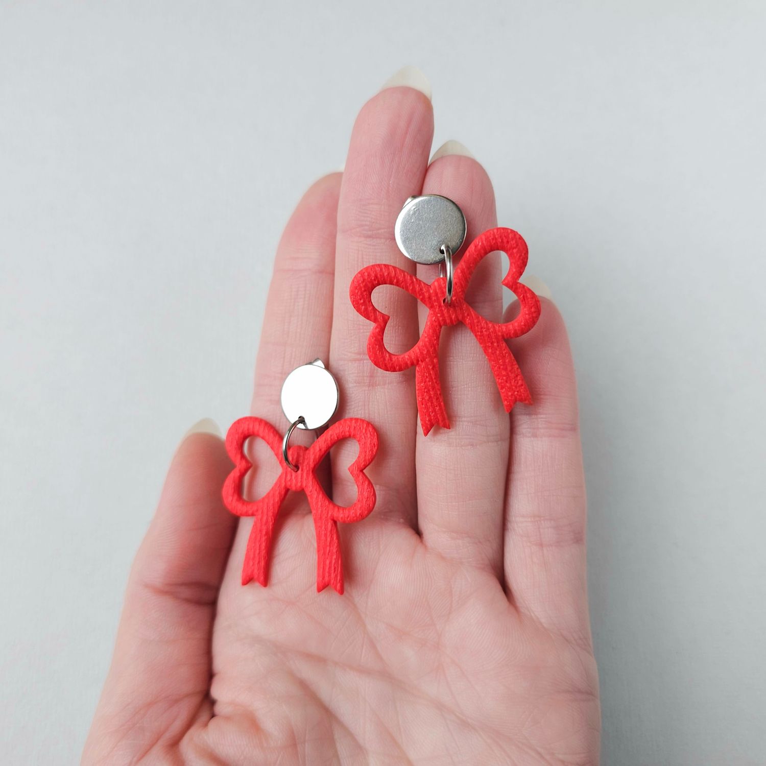 Big Red Bow Earrings