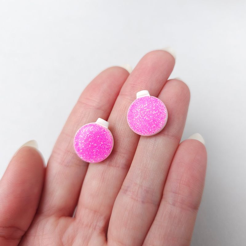 Pink Bauble Studs