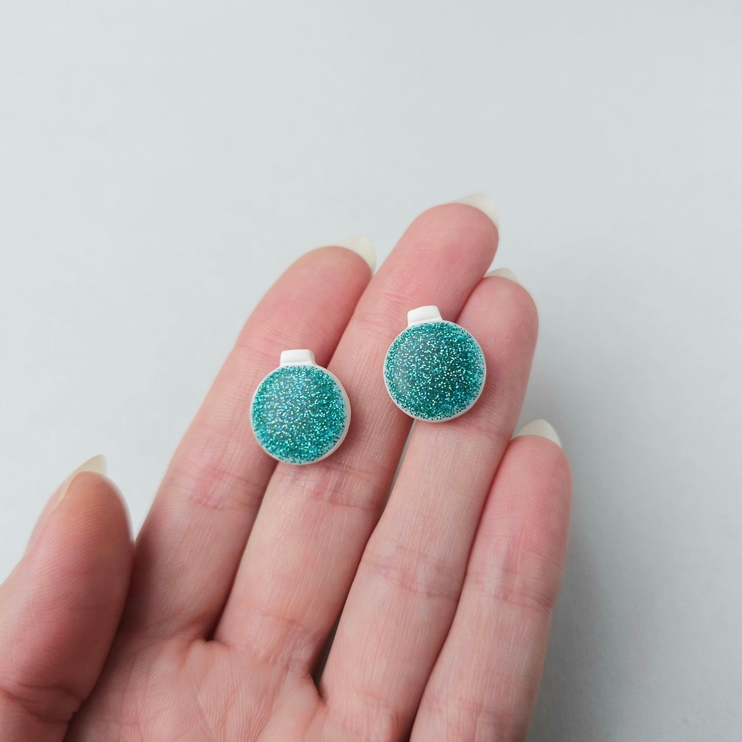 Teal Bauble Studs