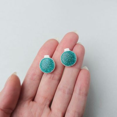 Teal Bauble Studs