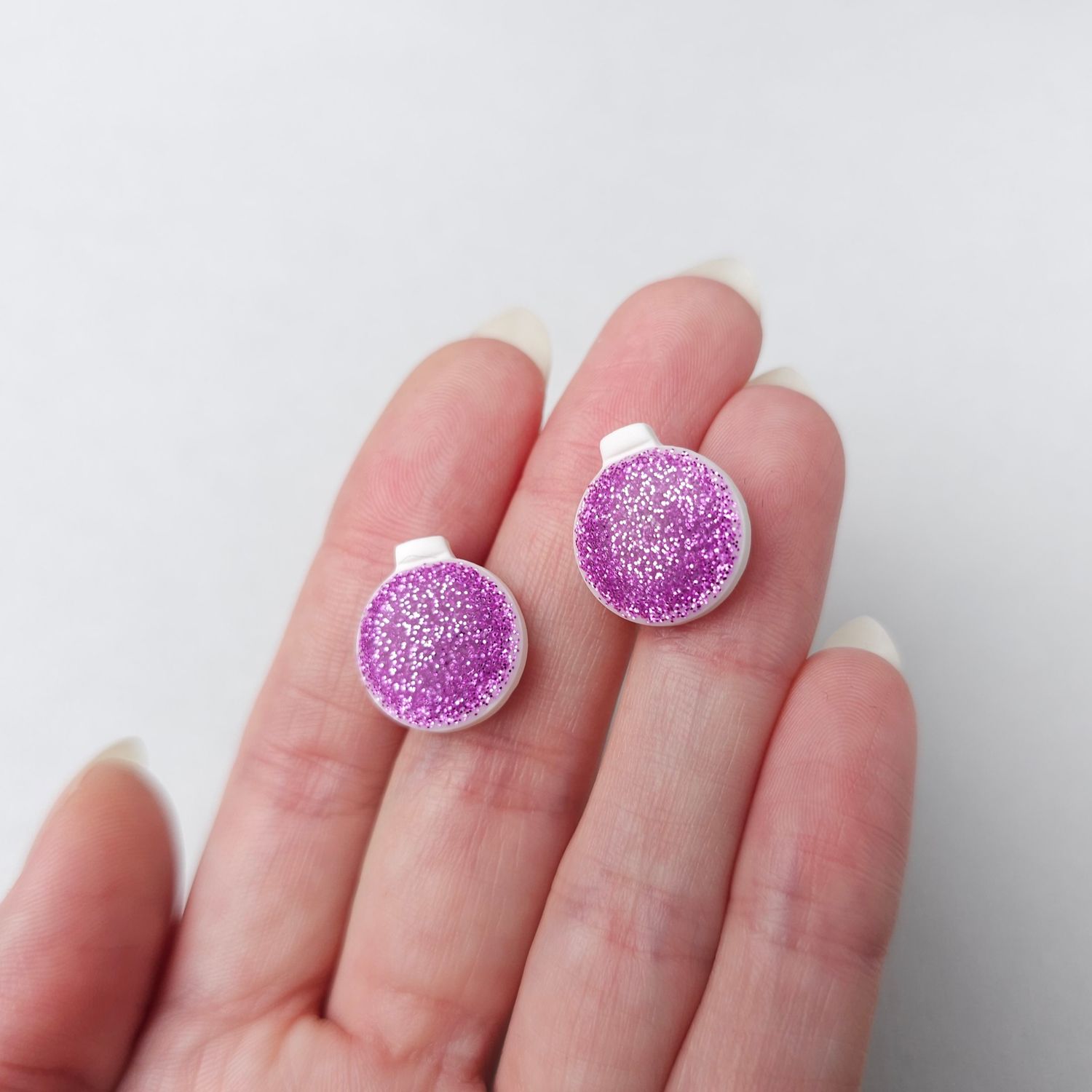 Dark Purple Bauble Studs