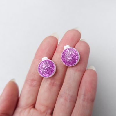 Dark Purple Bauble Studs