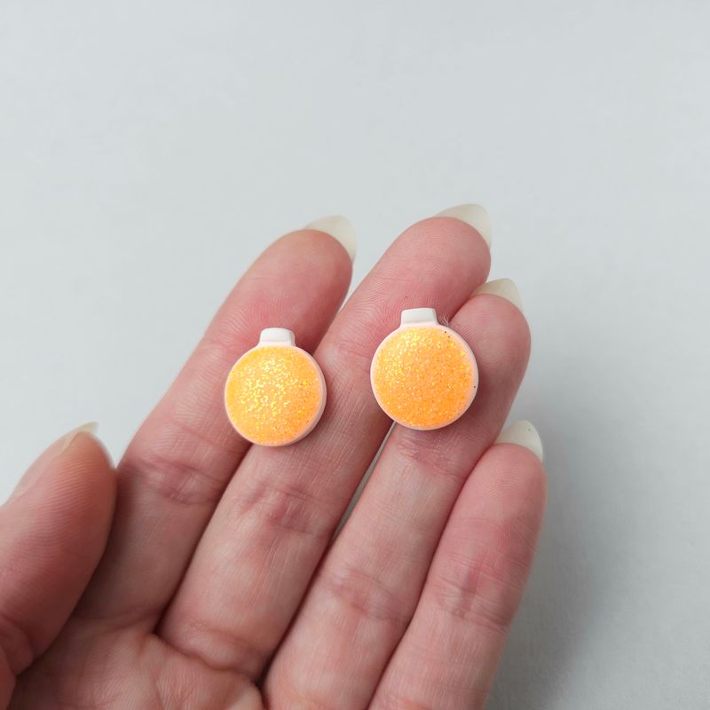 Neon Orange Bauble Studs