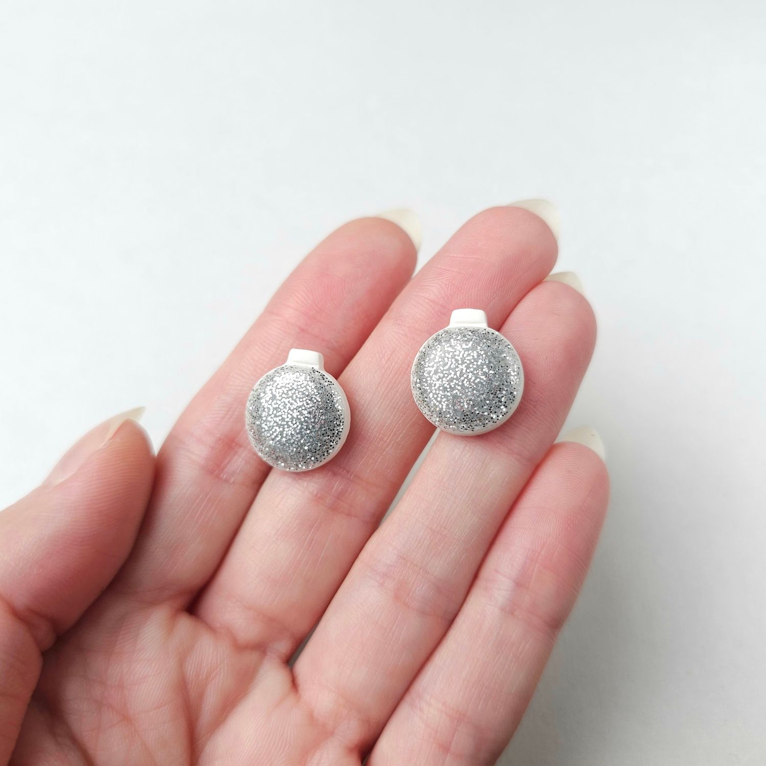 Silver Bauble Studs