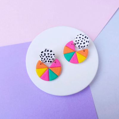 Bold Geometric Polymer Clay Earrings