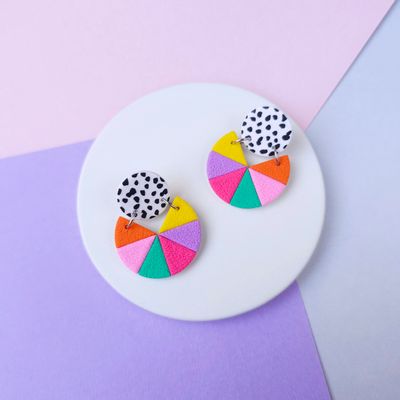 Colourful Bold Polymer Clay Earrings