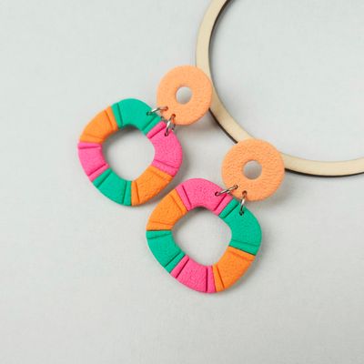 Bold Colourful Polymer Clay Earrings