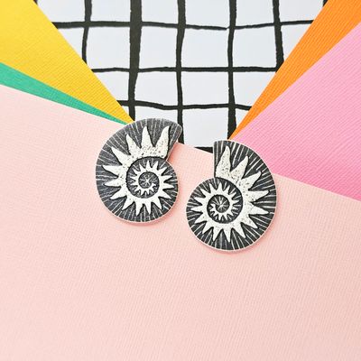 Spiral Faux Ammonite Studs