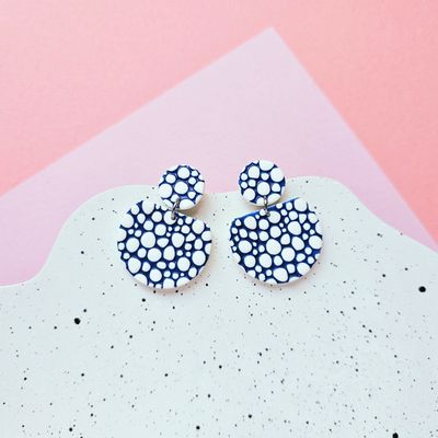Unique bubble polymer clay earrings