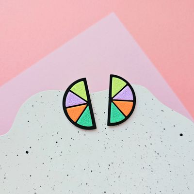 Statement Semicircle Polymer Clay Earrings