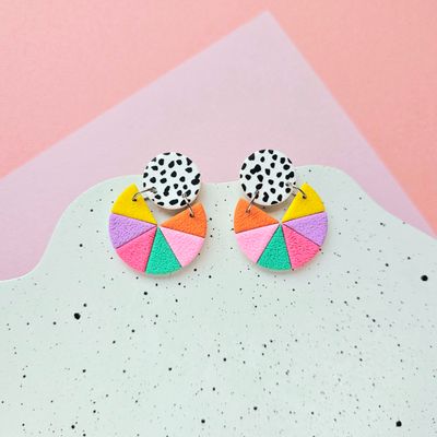 Colourful Bold Polymer Clay Earrings