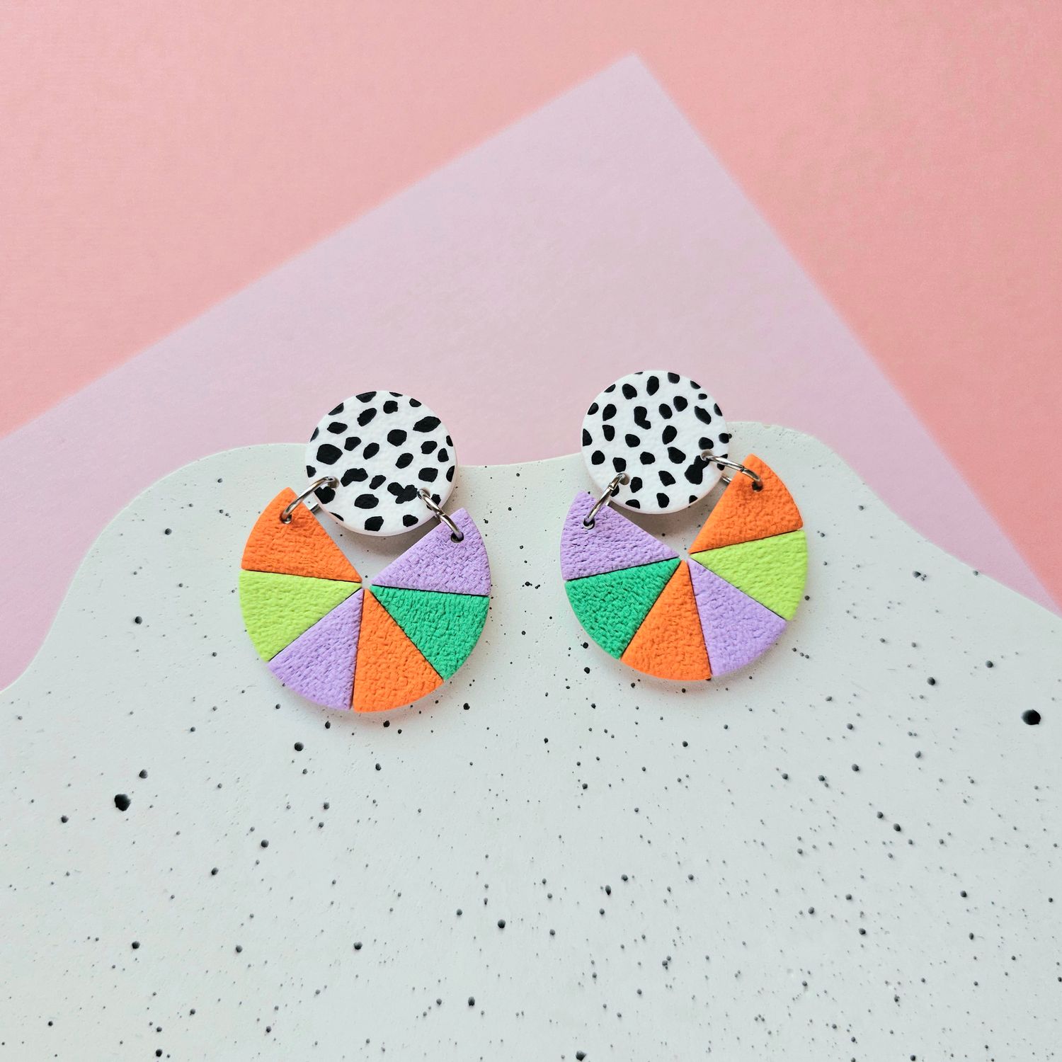 Fun Geometric Polymer Clay Earrings
