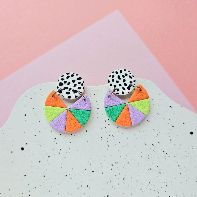 Fun Geometric Polymer Clay Earrings