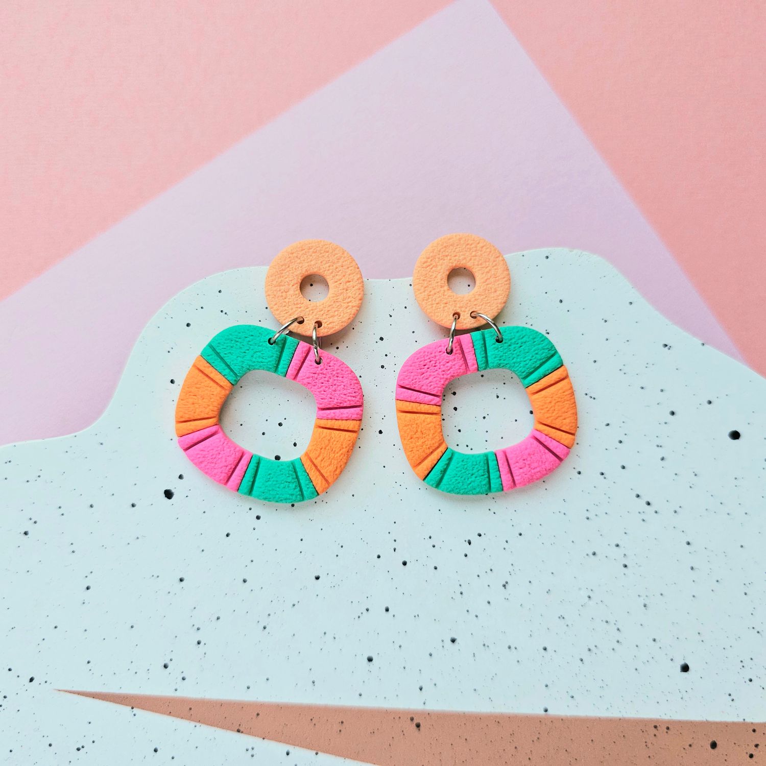Bold Colourful Polymer Clay Earrings