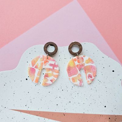 Abstract Statement Polymer Clay Earrings