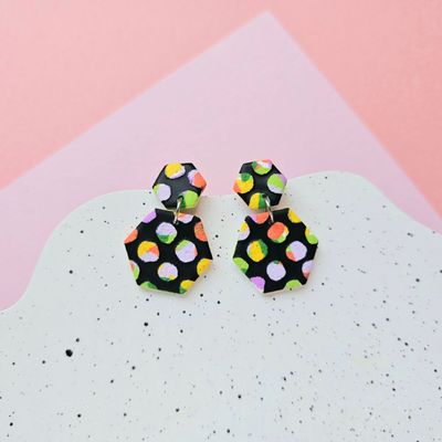 Small geometric polymer clay earrings