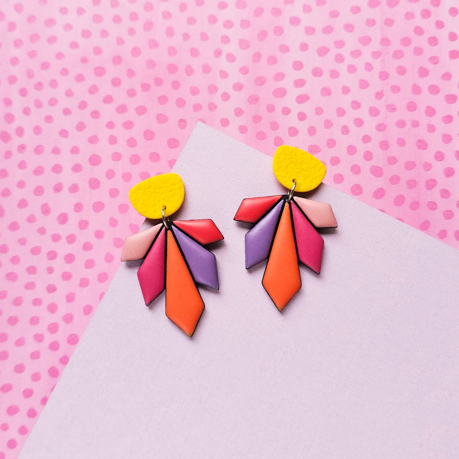 Colorful Statement Polymer Clay Earrings