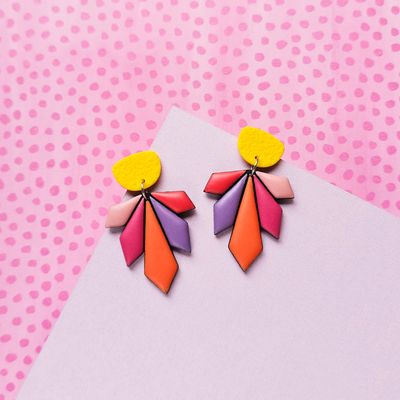 Colorful Statement Polymer Clay Earrings